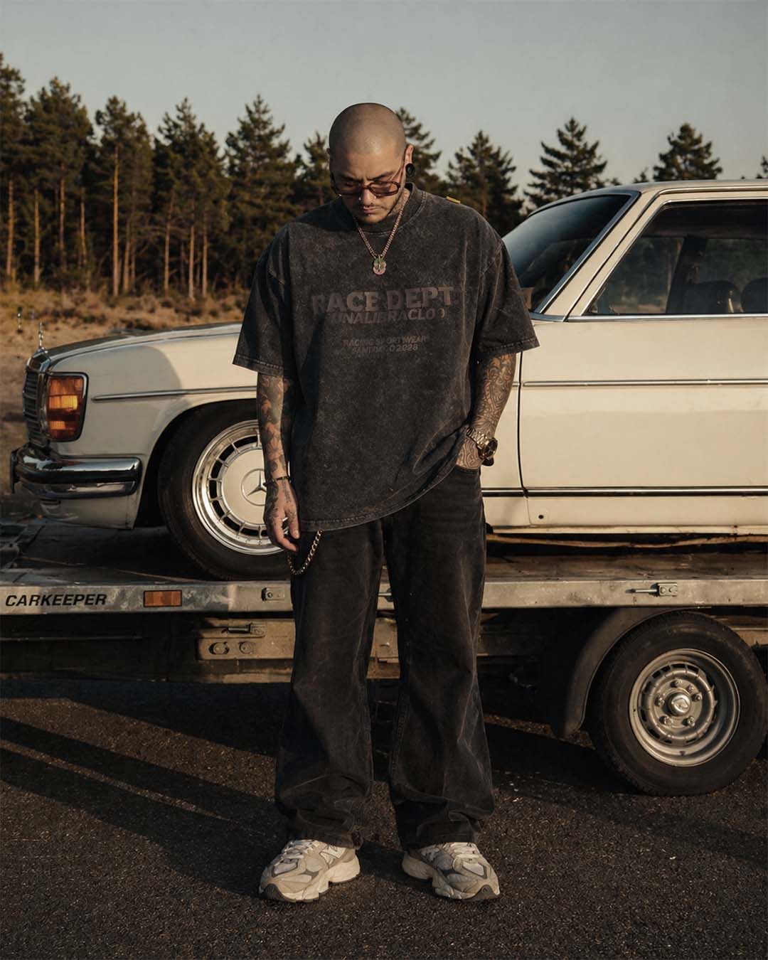 "RACE DEPT. TEX" // OVERSIZED TEES // ACID WASH