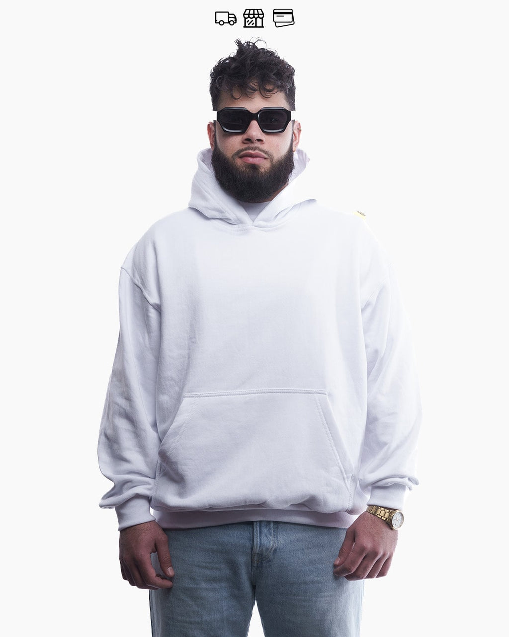 BASIC//ESSENCIAL OVERSIZED HOODIE BLANCO