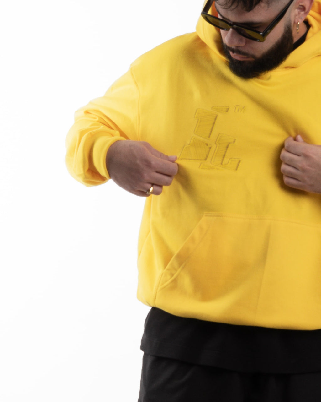 YELLOW CLUB HOODIE // OVERSIZED FIT
