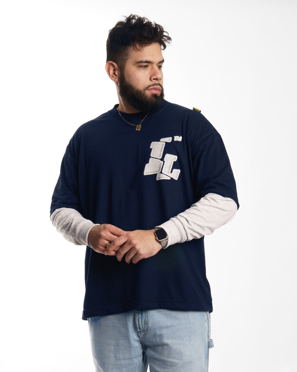 "1LB STITCH LOOK" // POLERA OVERSIZED DOUBLE SLEEVE