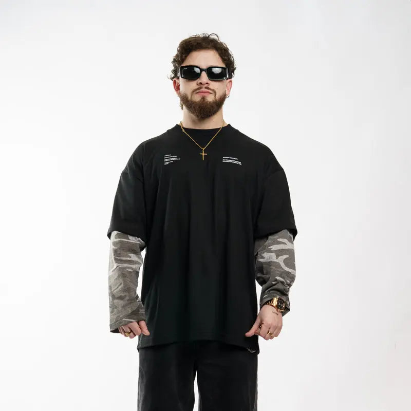 "MICRO TEX 01" // POLERA OVERSIZED DOUBLE SLEEVE
