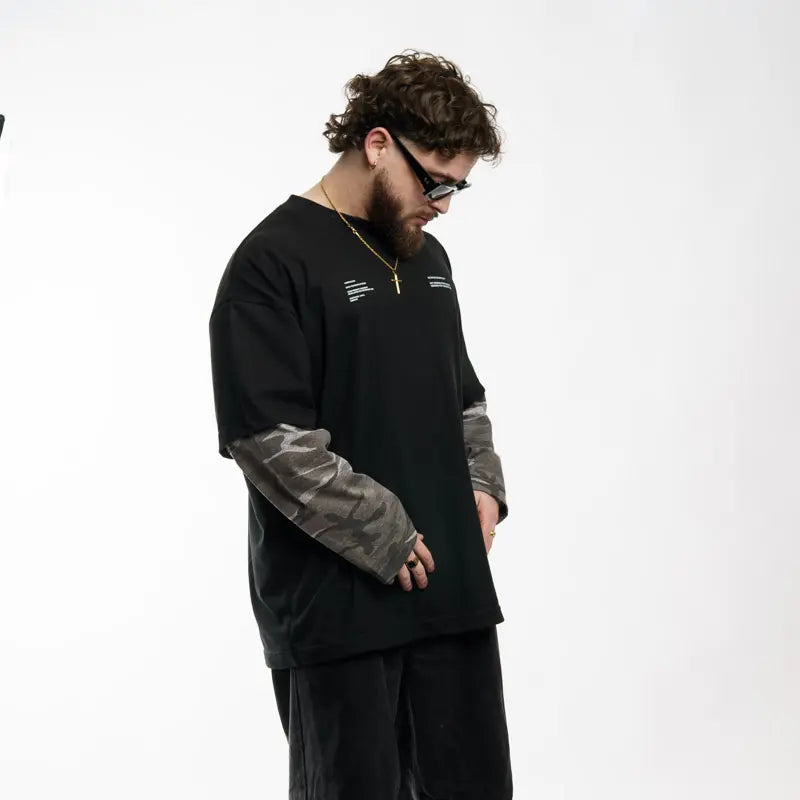 "MICRO TEX 01" // POLERA OVERSIZED DOUBLE SLEEVE