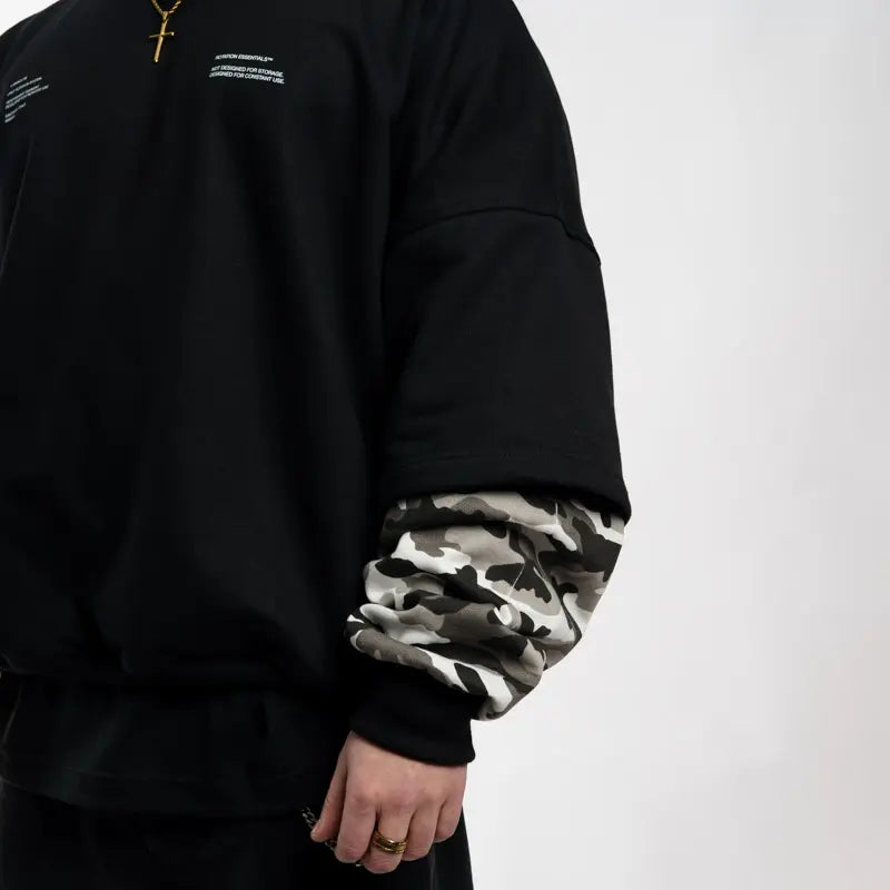 "MICRO TEX 01" // CREWNECK BOXYFIT DOUBLE SLEEVE