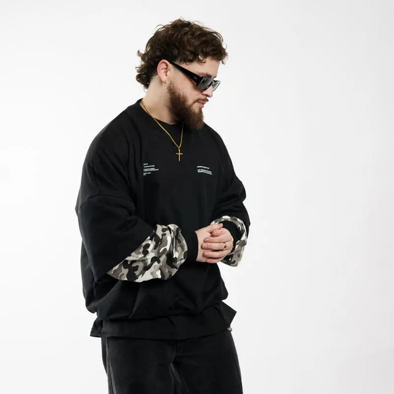 "MICRO TEX 01" // CREWNECK BOXYFIT DOUBLE SLEEVE