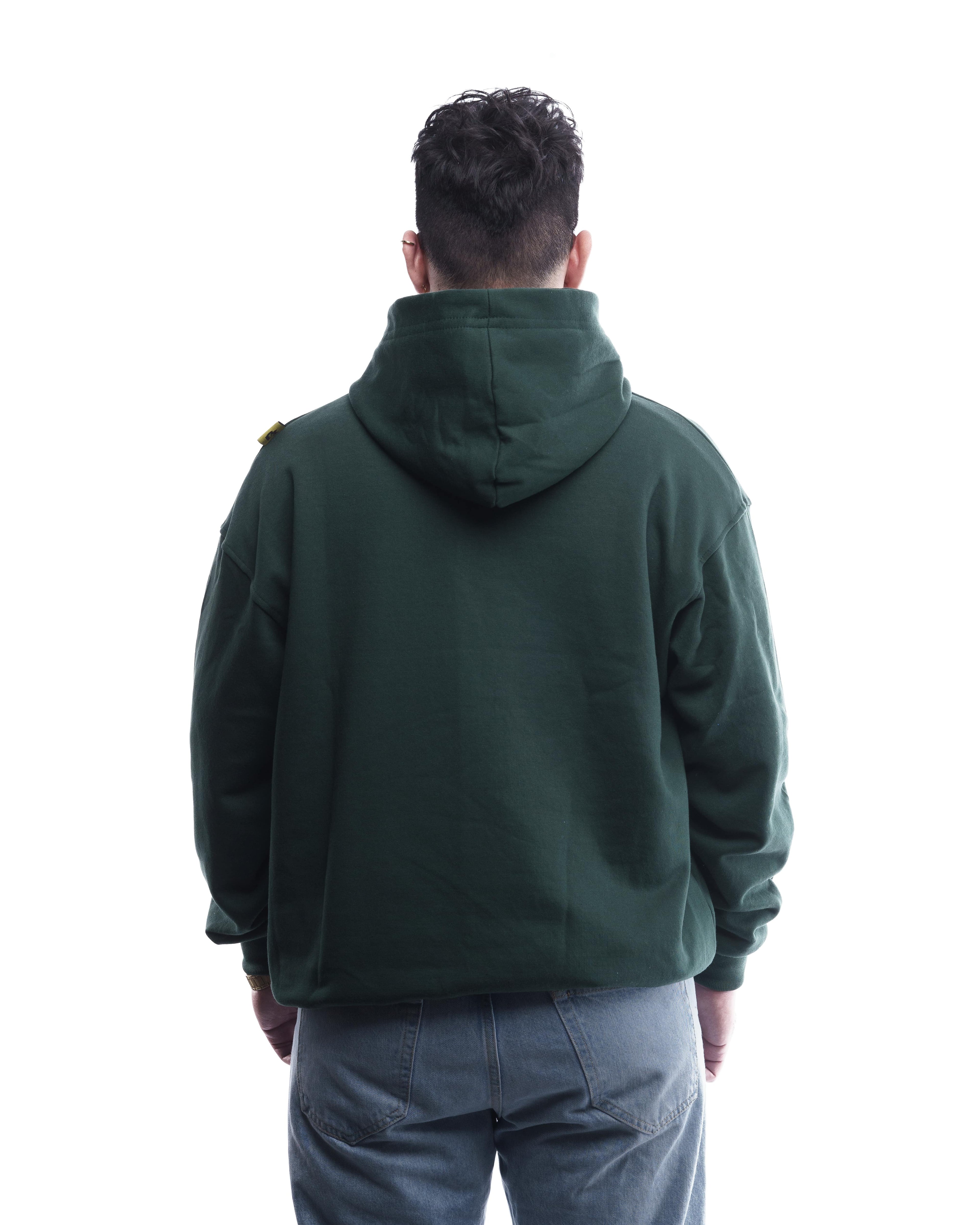 BASIC//ESSENCIAL OVERSIZED HOODIE VERDE BOTELLA