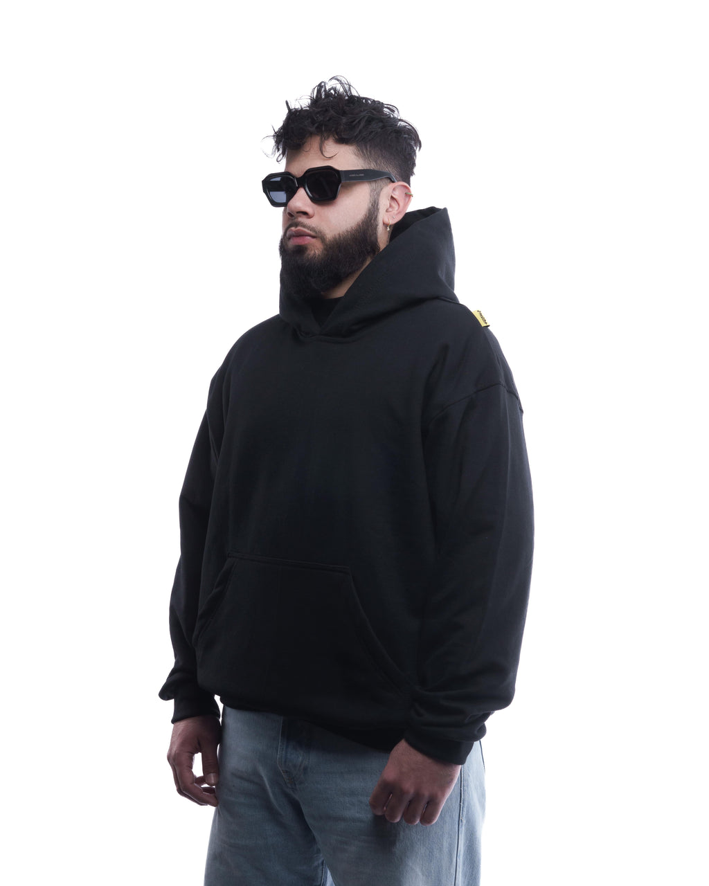 BASIC//ESSENCIAL OVERSIZED HOODIE NEGRO