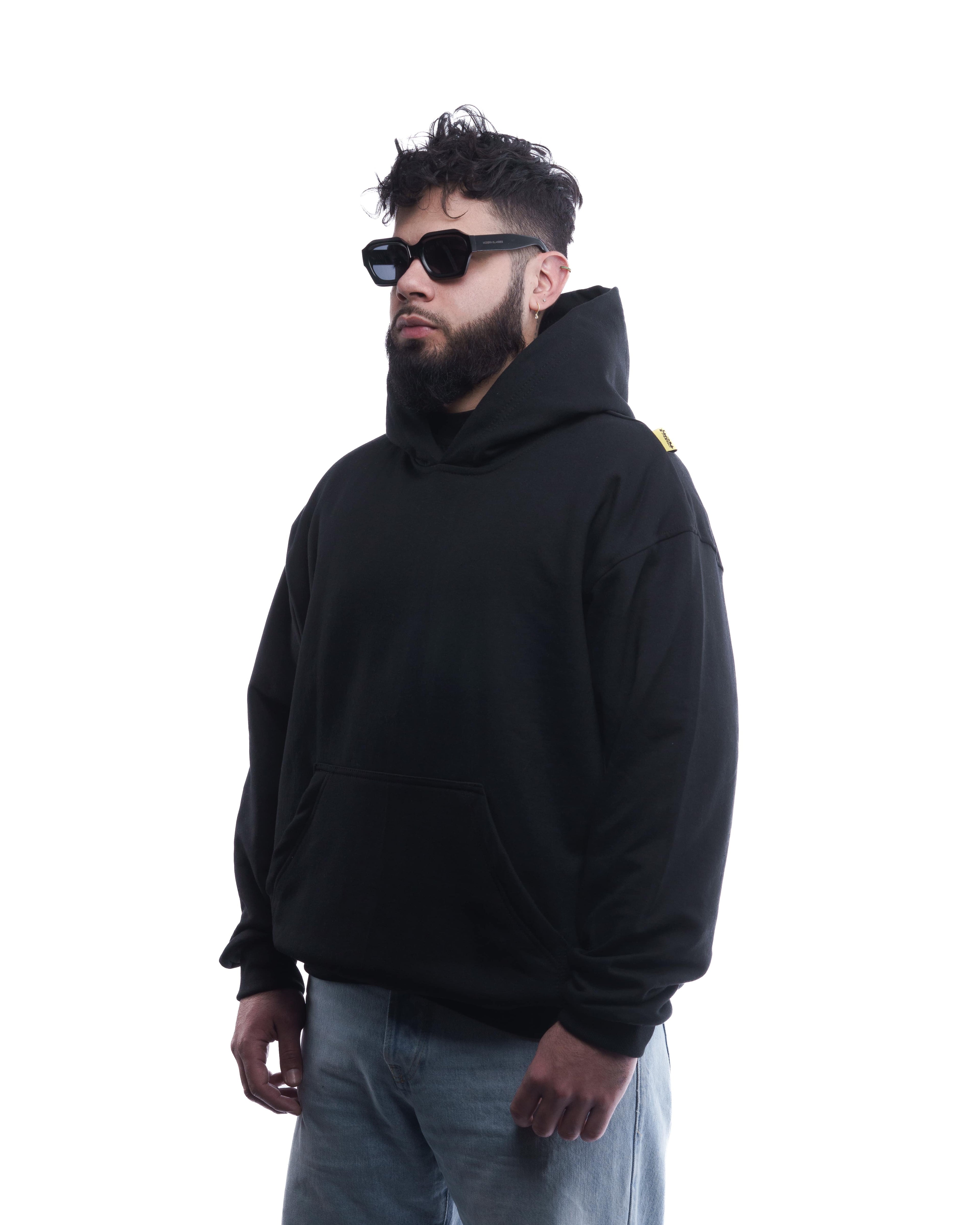 BASIC//ESSENCIAL OVERSIZED HOODIE NEGRO