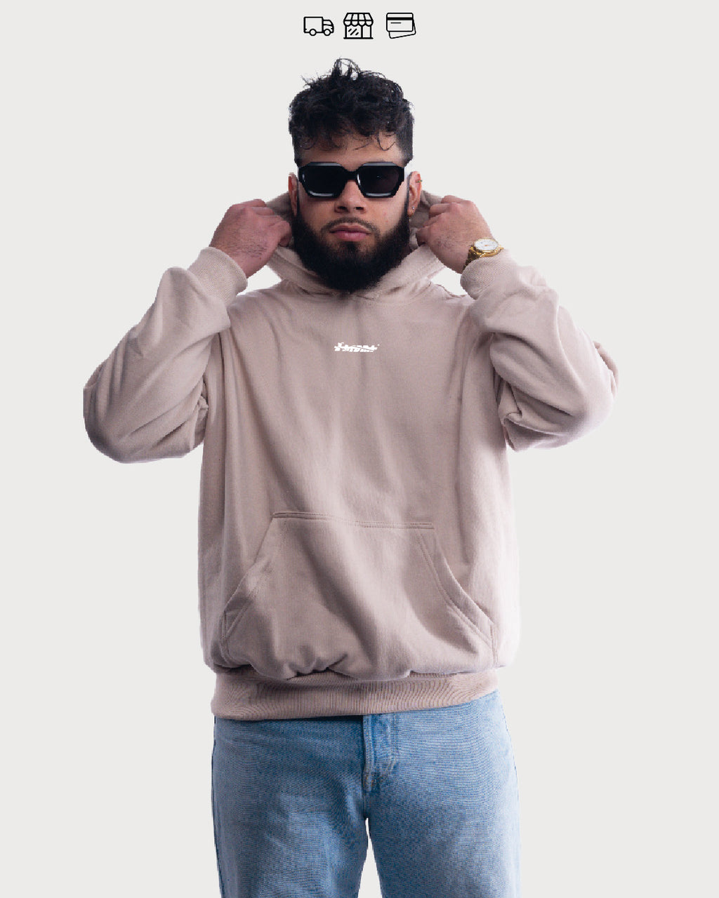 BASIC MINI LOGO// OVERSIZED HOODIE