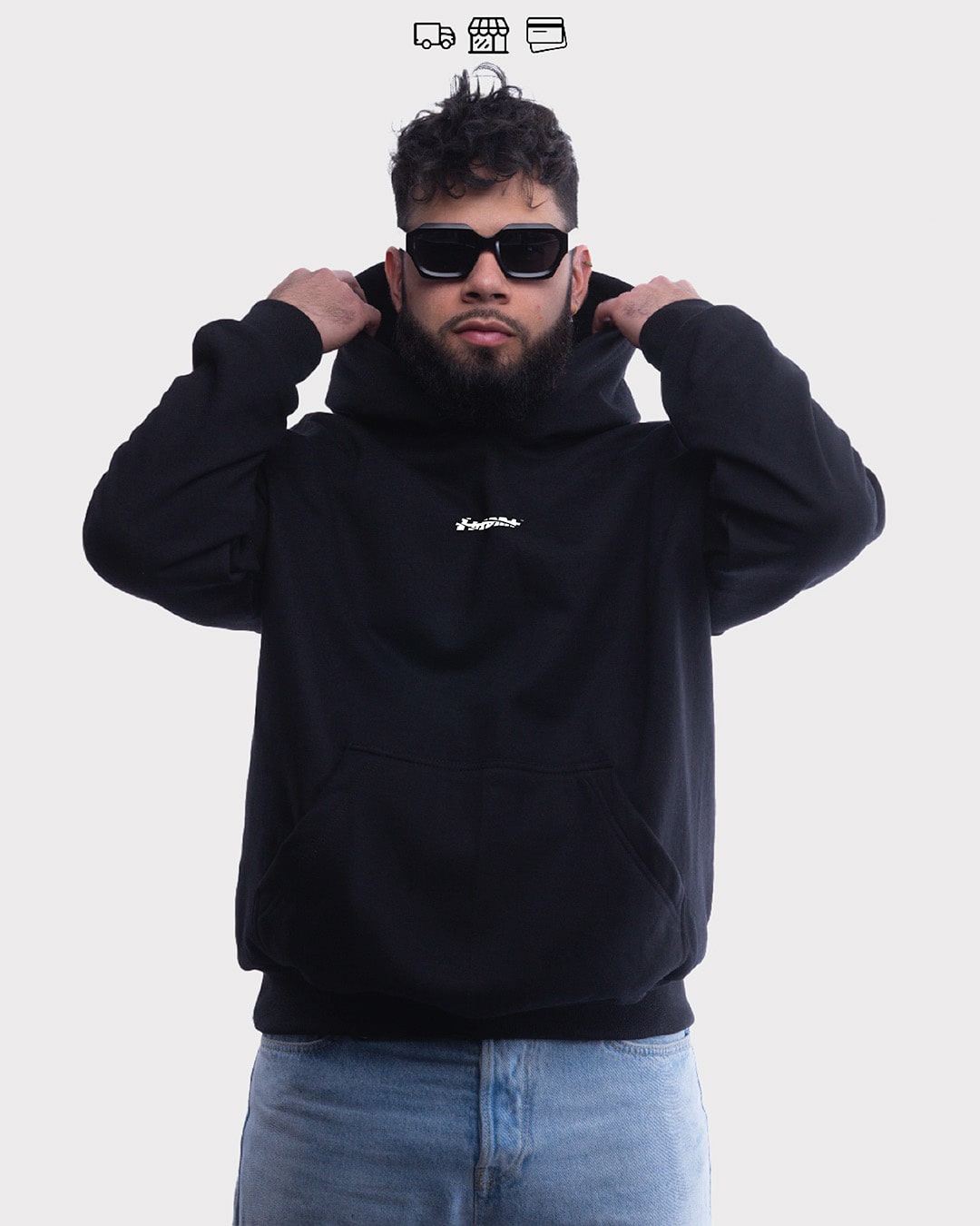 BASIC MINI LOGO// OVERSIZED HOODIE