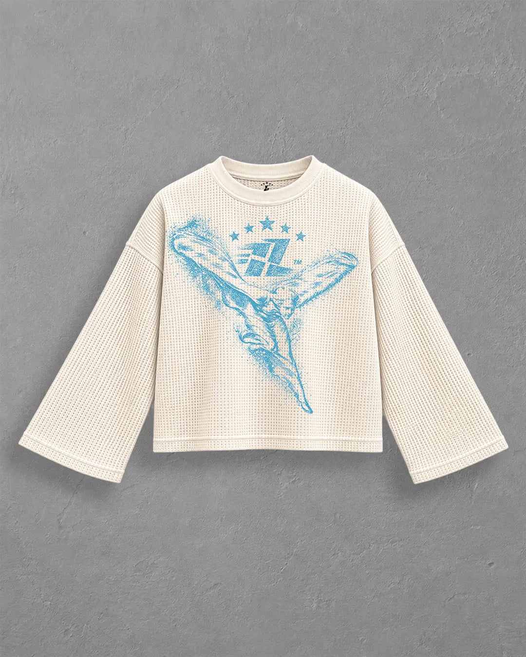AZURE SPIRIT FLARE WAFFLE LS / ECRU