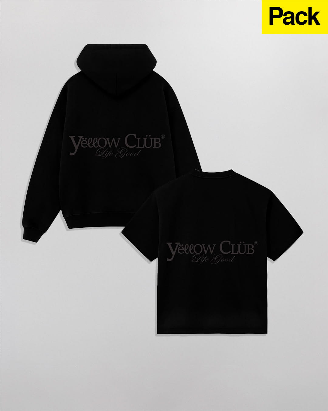 PACK // HOODIE + POLERA (HEAVYWEIGHT) // "YELLOW CLUB MONOCROMO"