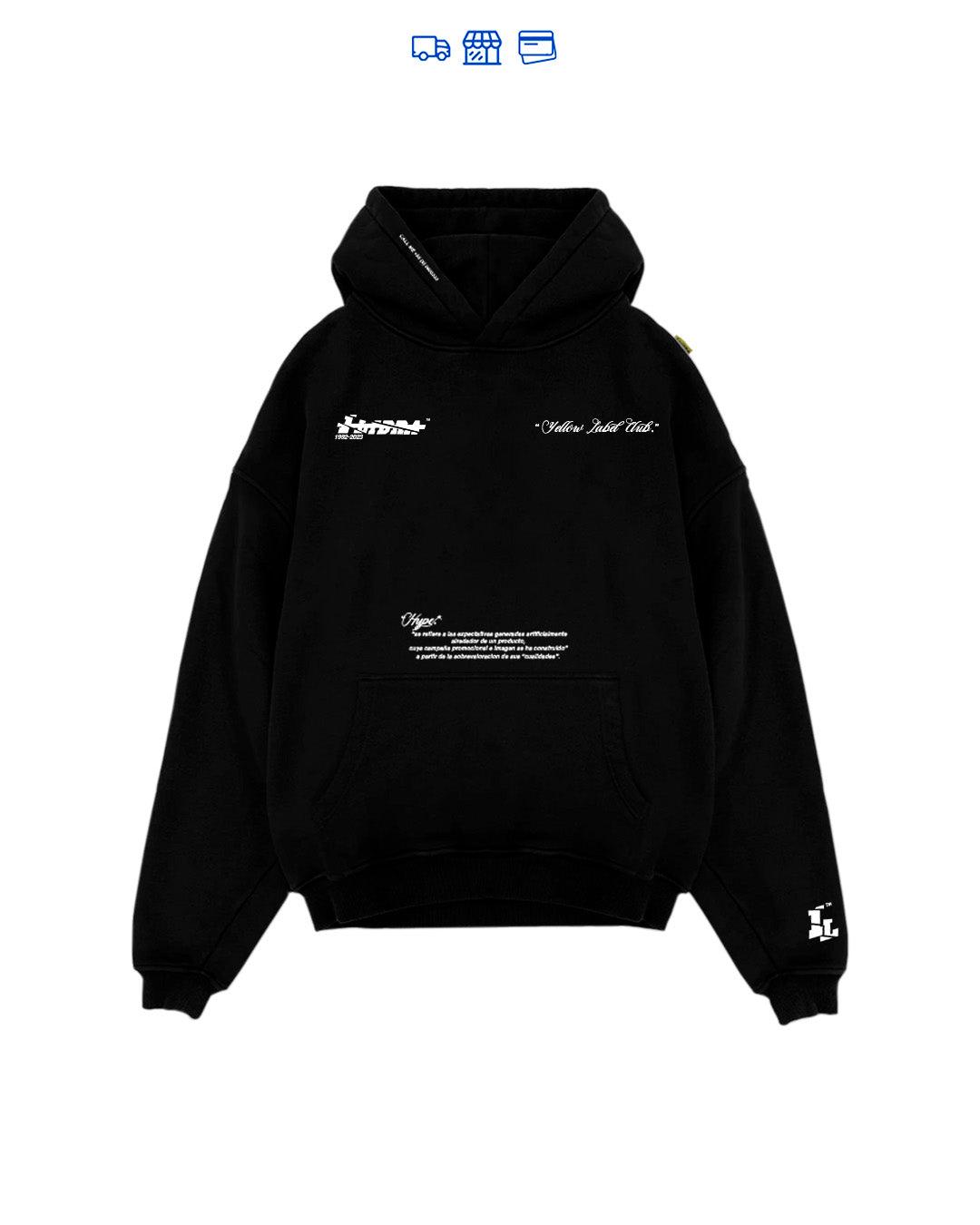 "YELLOW LABEL CLUB V2"//OVERSIZED HOODIE