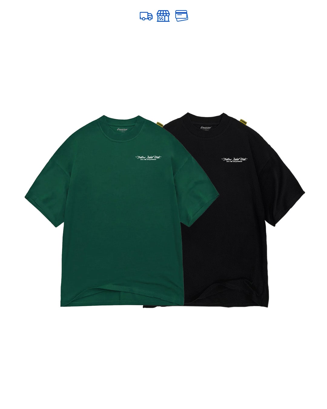 "YELLOW LABEL CLUB"// 2PACK OVERSIZED TEES