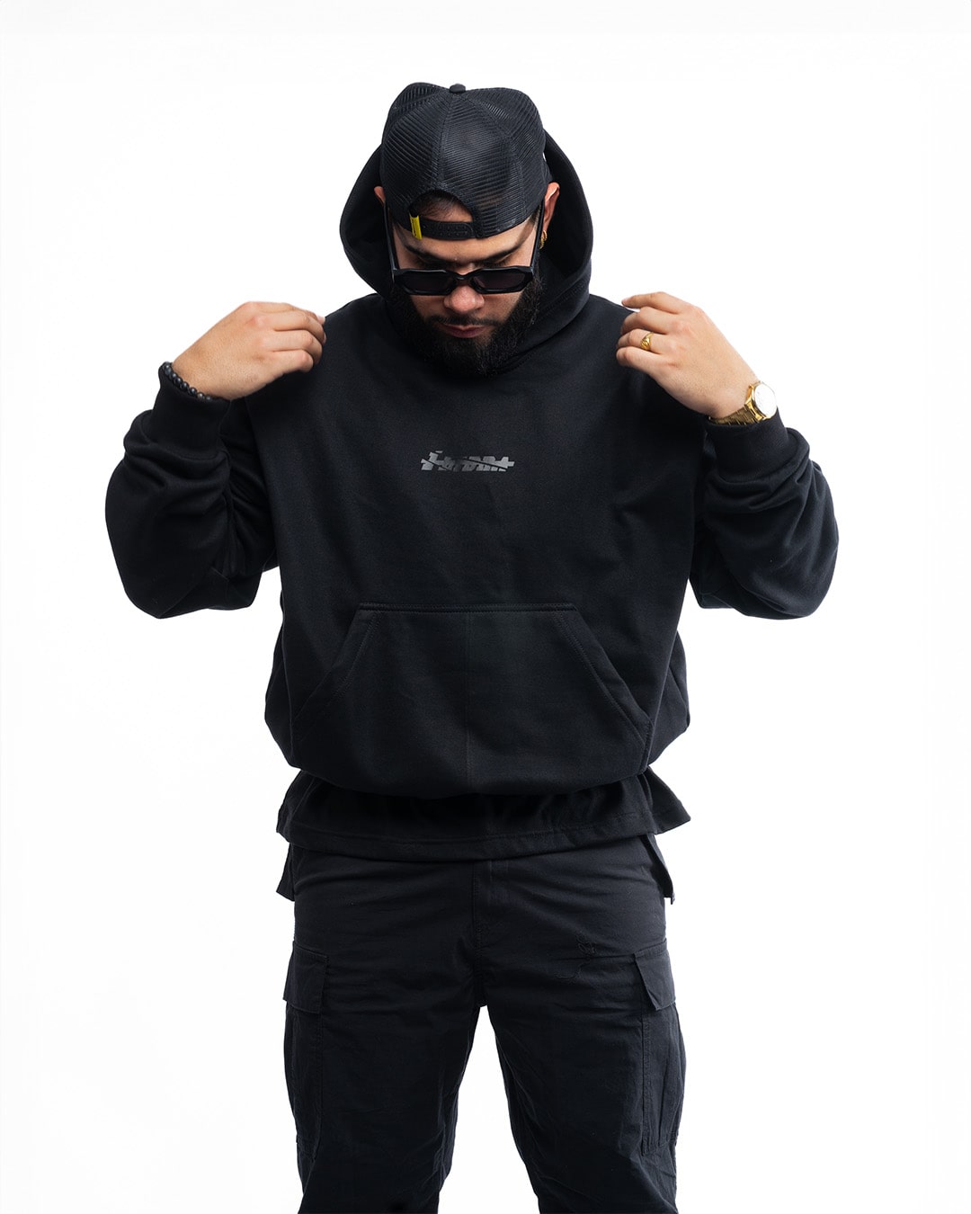 CANINE BLACK // BOXY HOODIE