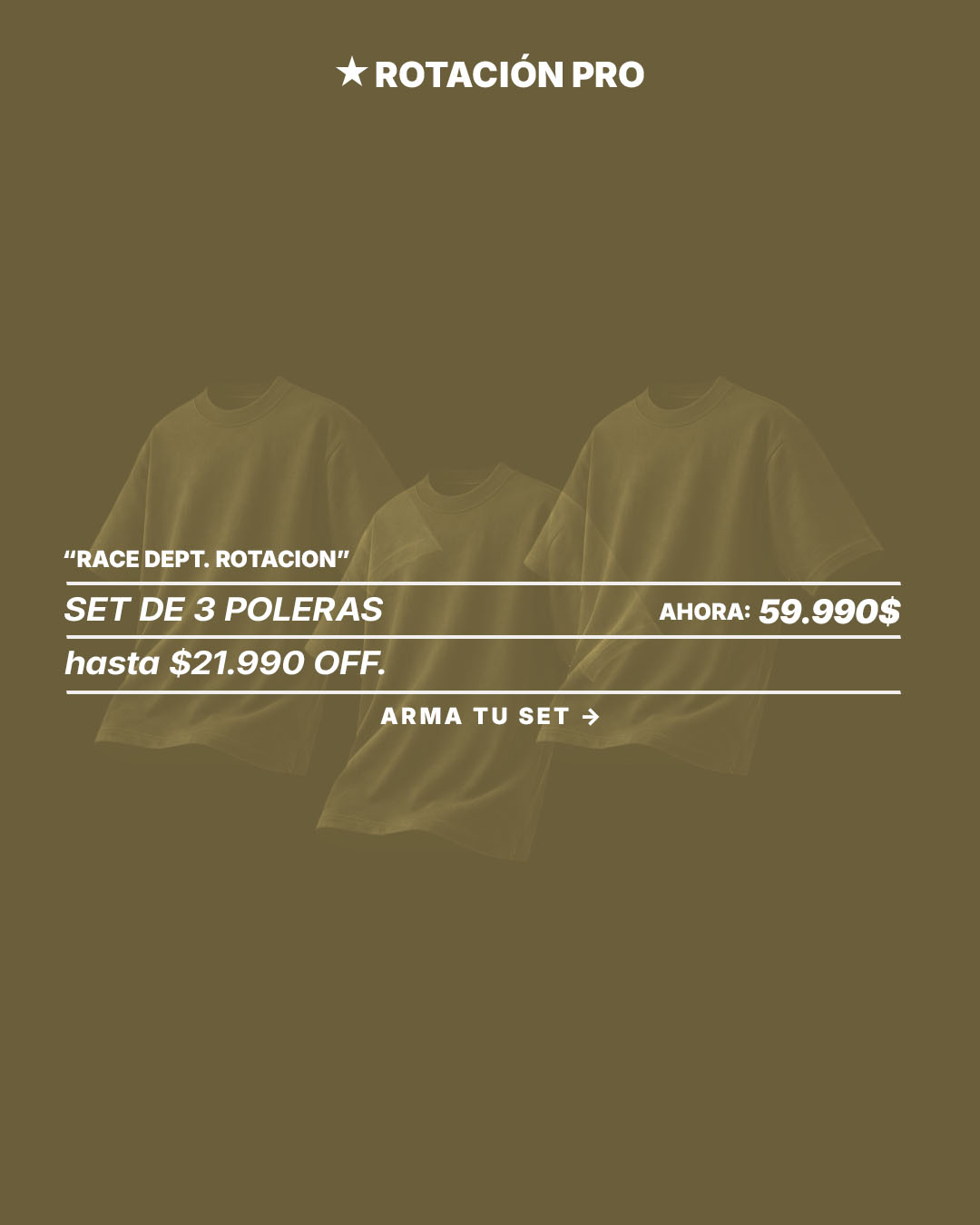 SET 3 POLERAS // "RACE DEPT. ROTACION" + ENVIO GRATIS