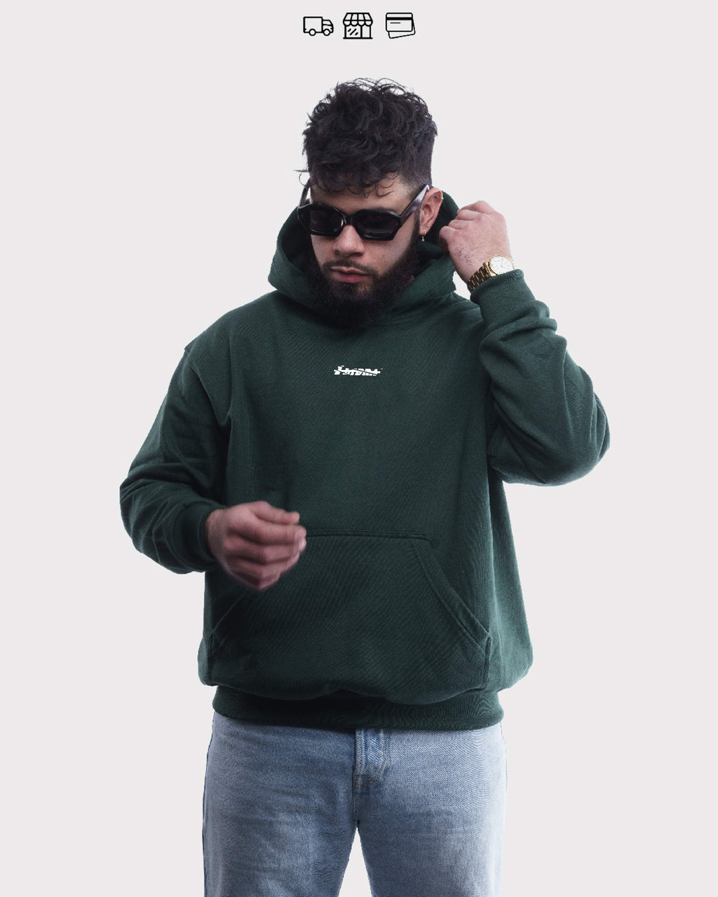 BASIC MINI LOGO// OVERSIZED HOODIE