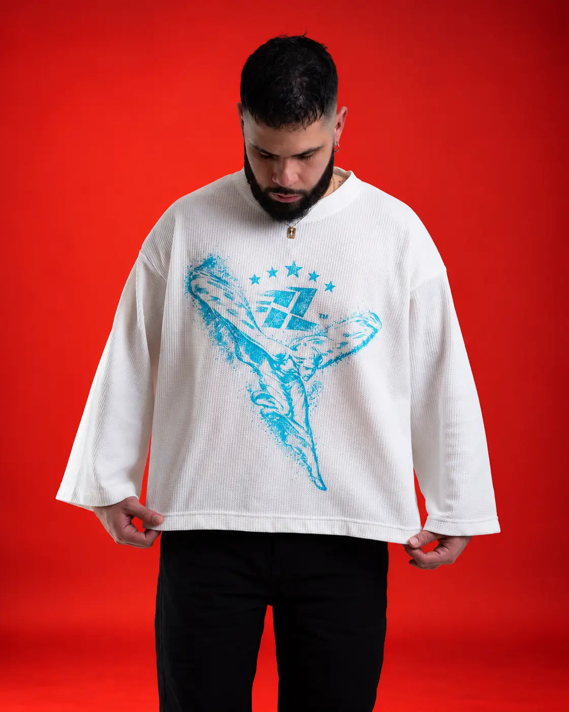 AZURE SPIRIT FLARE WAFFLE LS / ECRU