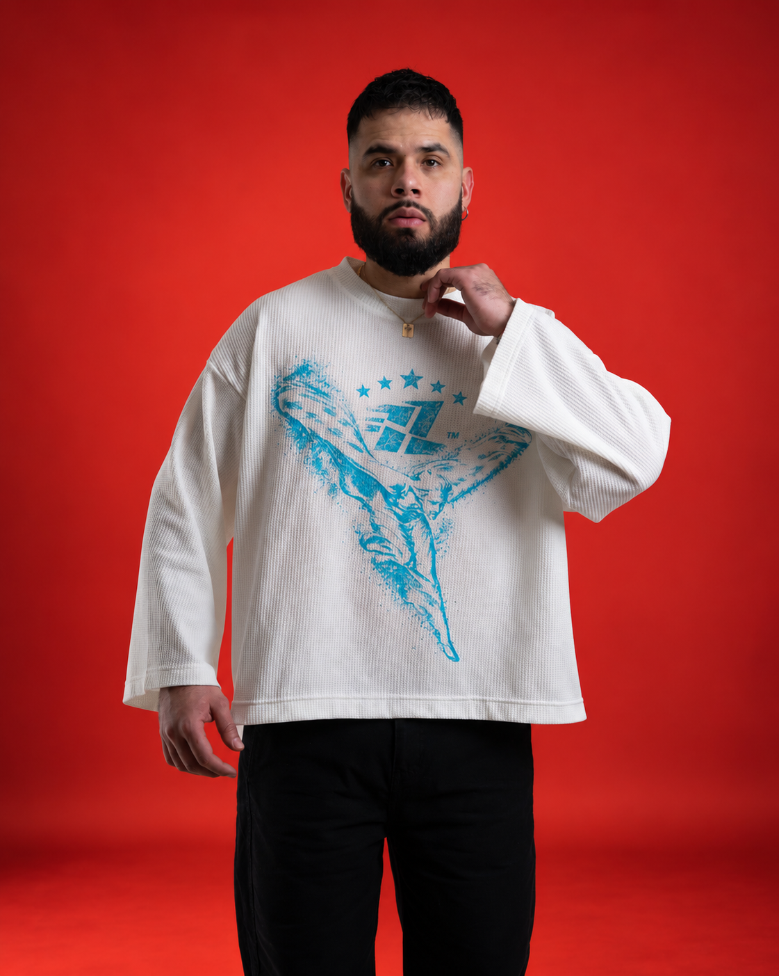 AZURE SPIRIT FLARE WAFFLE LS / ECRU