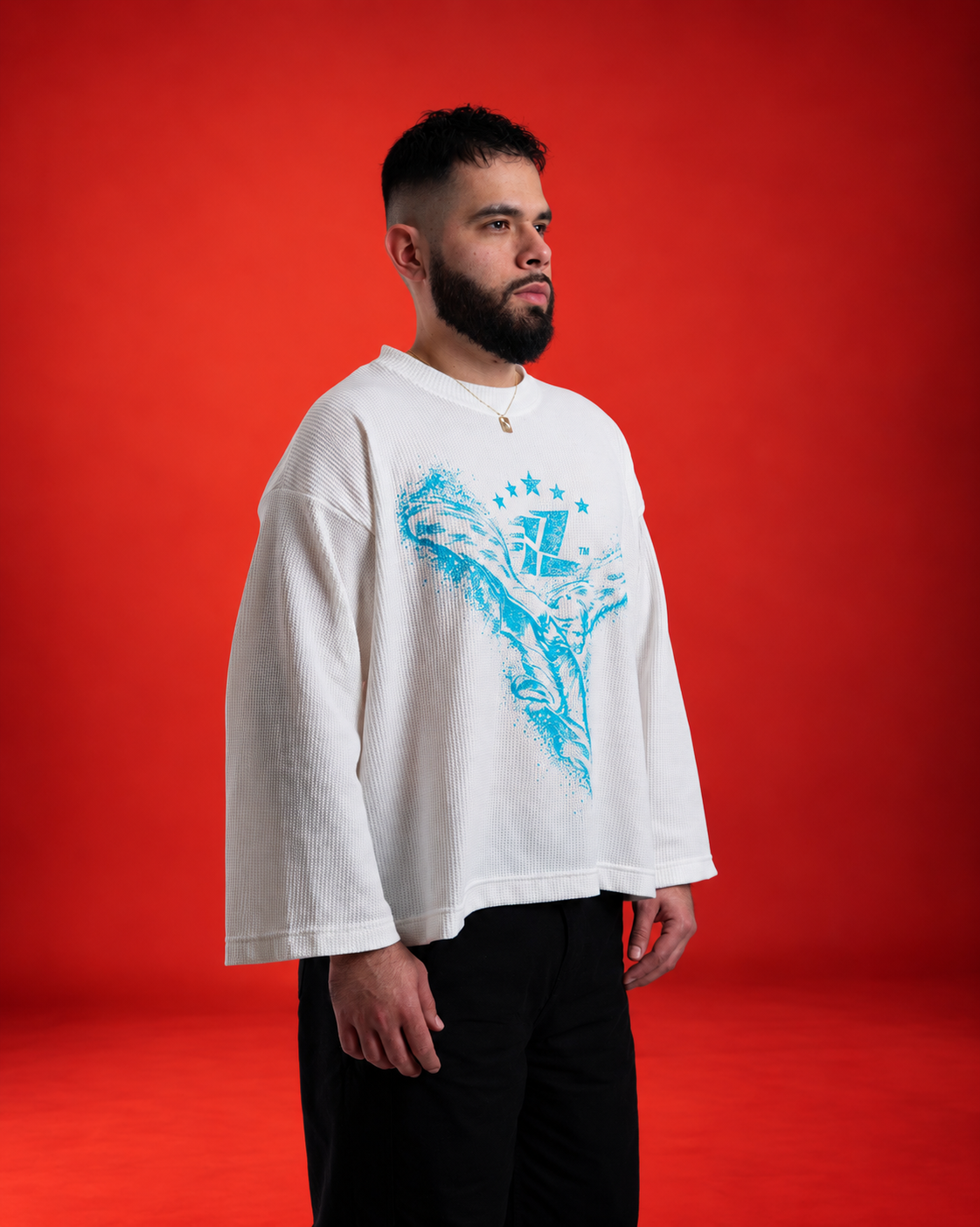 AZURE SPIRIT FLARE WAFFLE LS / ECRU
