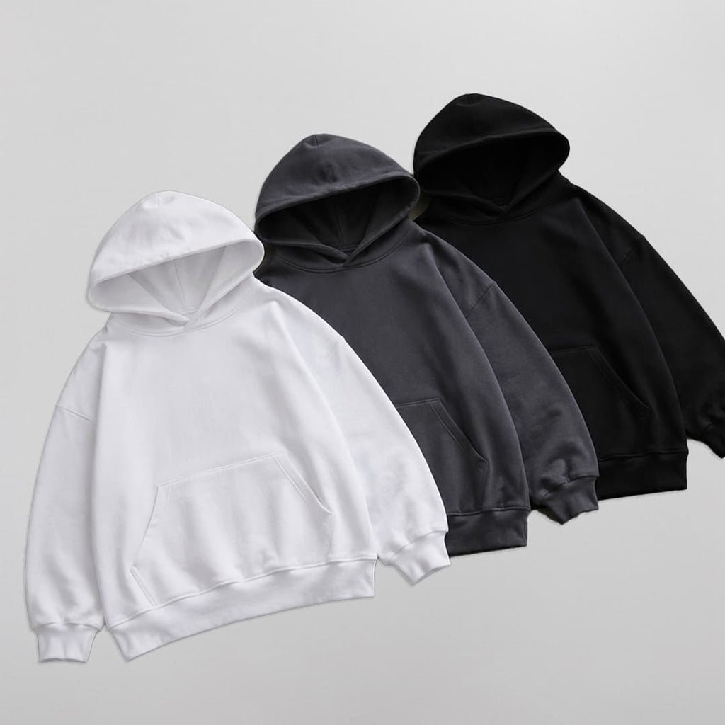 PACK HOODIES // 3 BASICOS BLANK - ESSENCIALES + ENVIO GRATIS