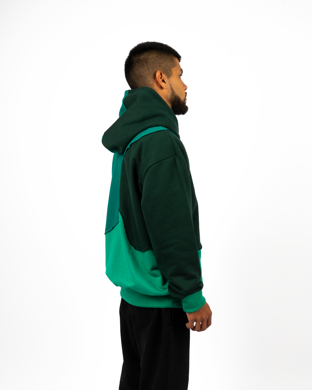 PATCH WORK GREEN//HOODIE